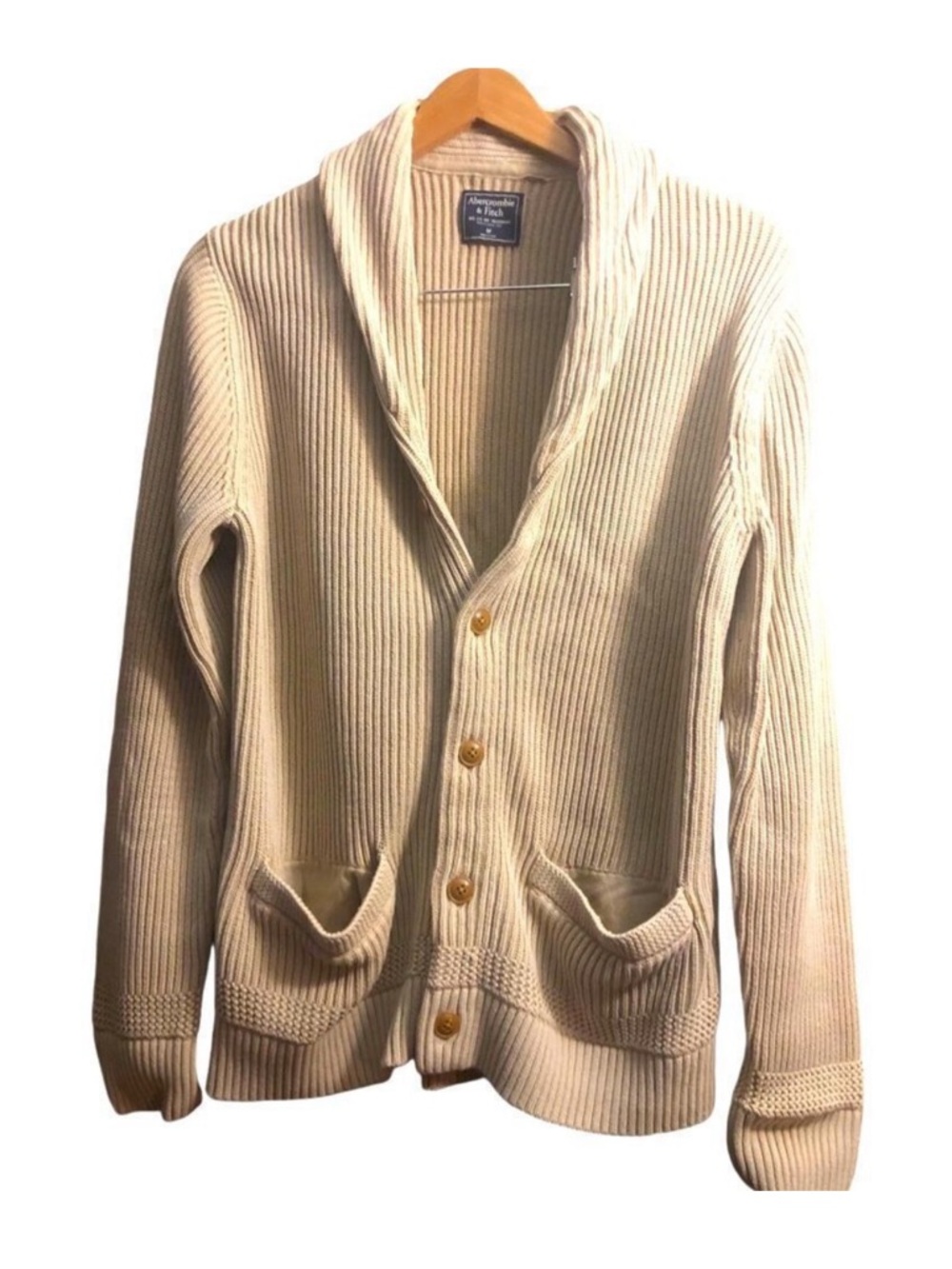 Abercrombie & Fitch Cotton Grandpacore Button Front Cardigan Shawl Collar XL